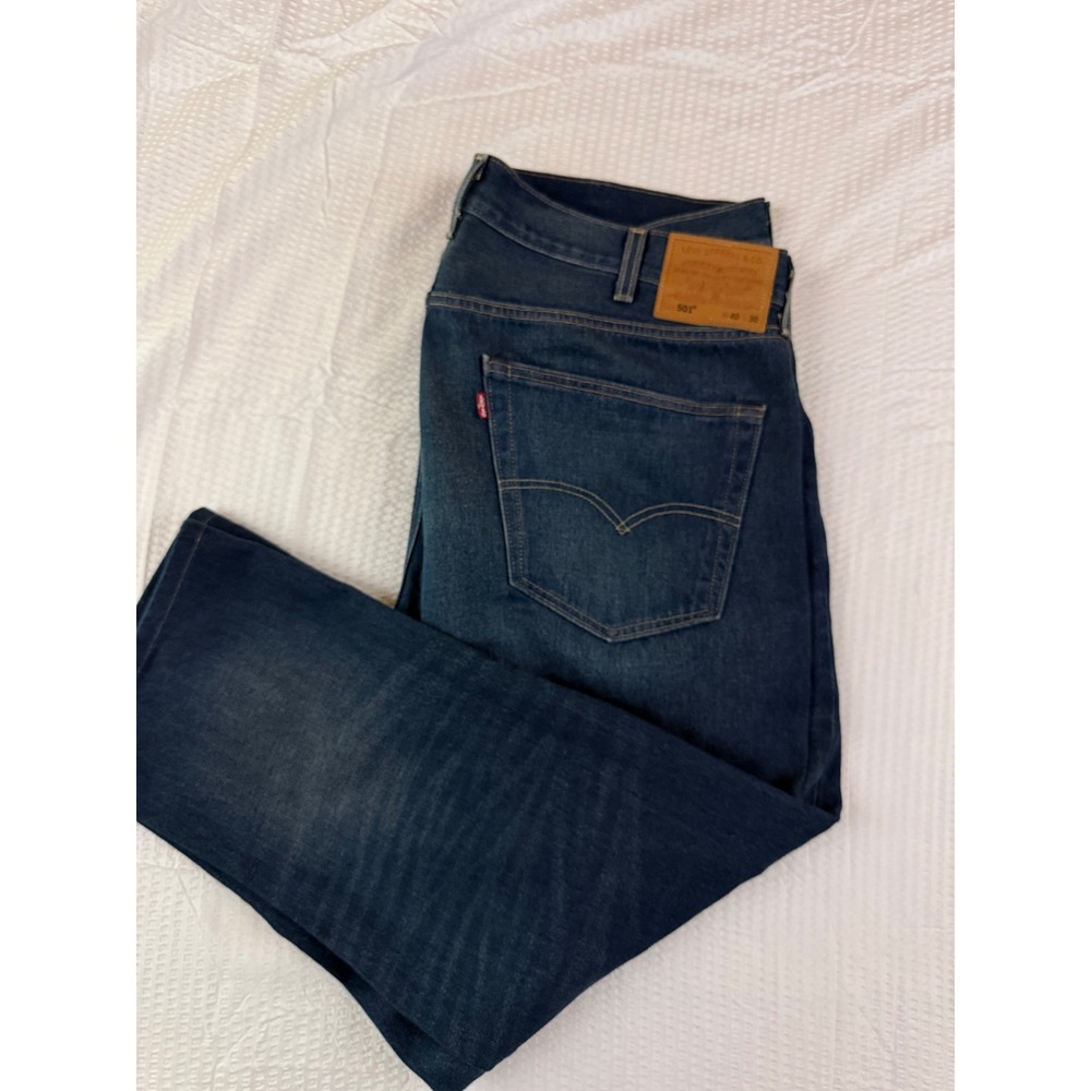 Levis 501 Original Fit Mens Dark Wash Straight Leg Button Fly Jeans 40x30